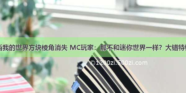 当我的世界方块棱角消失 MC玩家：那不和迷你世界一样？大错特错