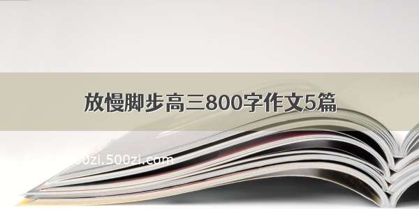 放慢脚步高三800字作文5篇