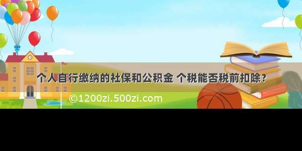 个人自行缴纳的社保和公积金 个税能否税前扣除？