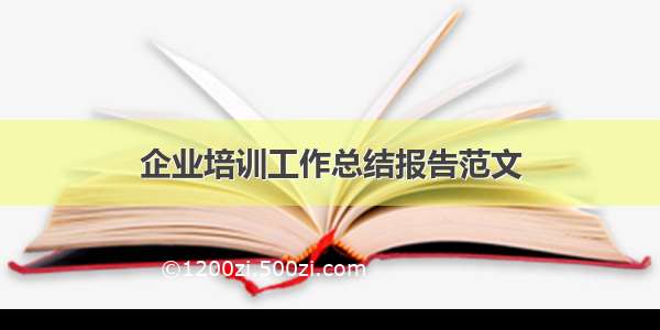 企业培训工作总结报告范文