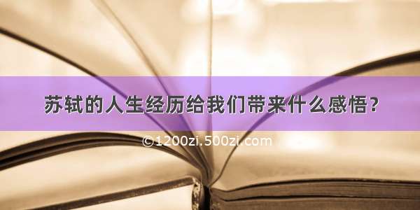 苏轼的人生经历给我们带来什么感悟？