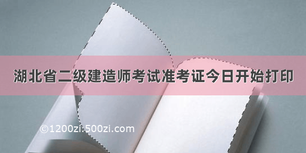 湖北省二级建造师考试准考证今日开始打印