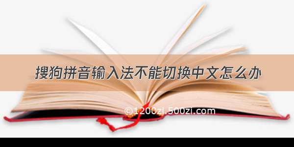 搜狗拼音输入法不能切换中文怎么办