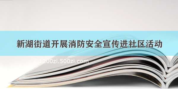 新湖街道开展消防安全宣传进社区活动