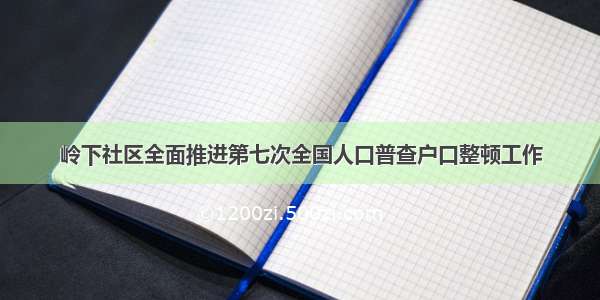 岭下社区全面推进第七次全国人口普查户口整顿工作