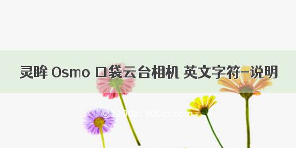 灵眸 Osmo 口袋云台相机 英文字符-说明