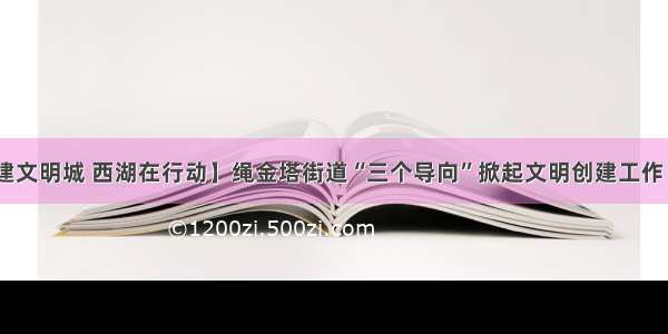 【创建文明城 西湖在行动】绳金塔街道“三个导向”掀起文明创建工作 新高潮