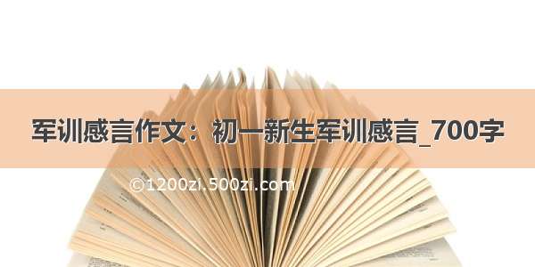 军训感言作文：初一新生军训感言_700字