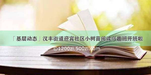 「基层动态」汉丰街道迎宾社区小树苗阅读兴趣班开班啦