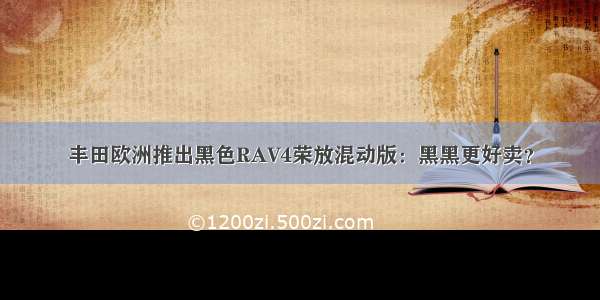 丰田欧洲推出黑色RAV4荣放混动版：黑黑更好卖？