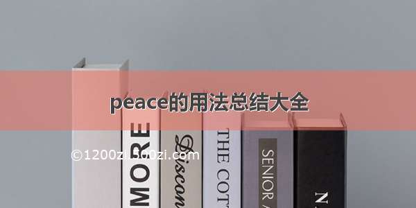 peace的用法总结大全