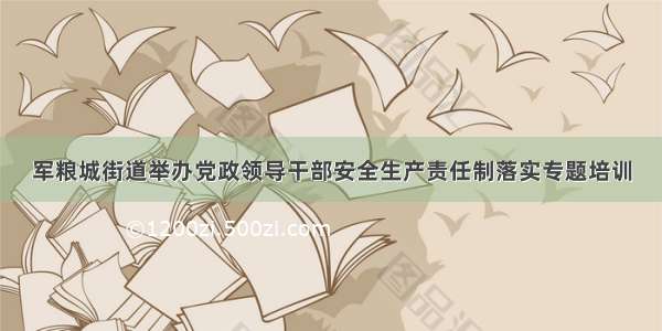 军粮城街道举办党政领导干部安全生产责任制落实专题培训