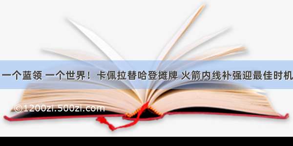 一个蓝领 一个世界！卡佩拉替哈登摊牌 火箭内线补强迎最佳时机