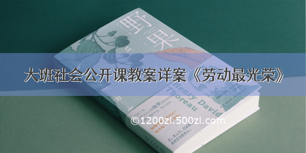 大班社会公开课教案详案《劳动最光荣》