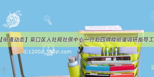 【街道动态】京口区人社局社保中心一行赴四牌楼街道调研指导工作