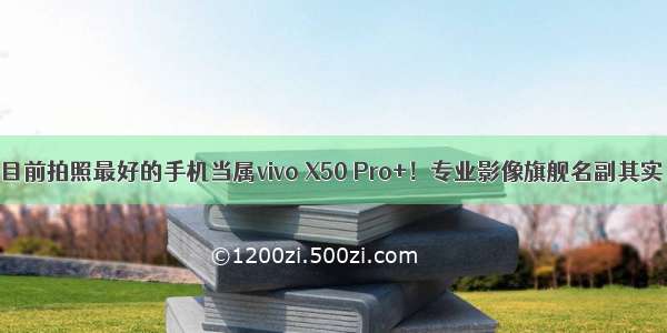 目前拍照最好的手机当属vivo X50 Pro+！专业影像旗舰名副其实