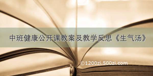 中班健康公开课教案及教学反思《生气汤》