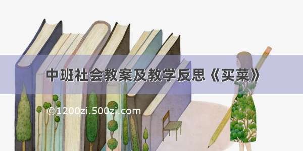 中班社会教案及教学反思《买菜》