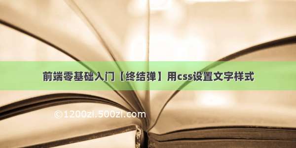 前端零基础入门【终结弹】用css设置文字样式