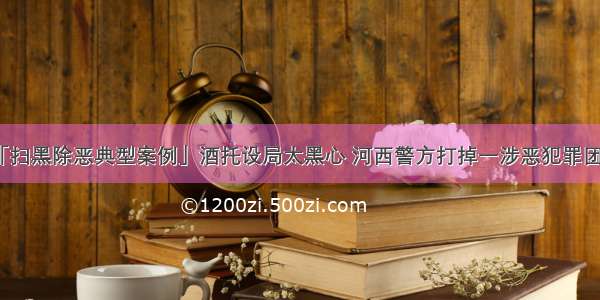 「扫黑除恶典型案例」酒托设局太黑心 河西警方打掉一涉恶犯罪团伙