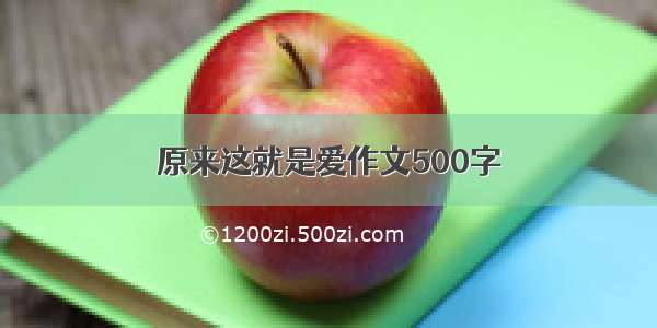 原来这就是爱作文500字