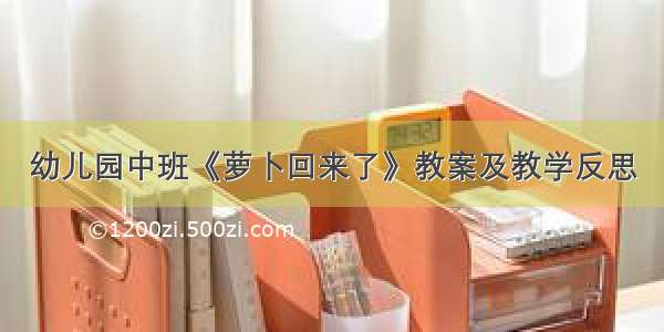 幼儿园中班《萝卜回来了》教案及教学反思