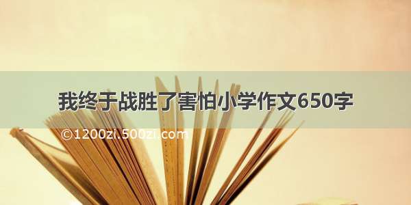 我终于战胜了害怕小学作文650字