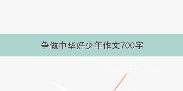 争做中华好少年作文700字