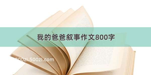 我的爸爸叙事作文800字