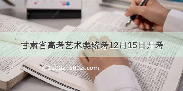 甘肃省高考艺术类统考12月15日开考