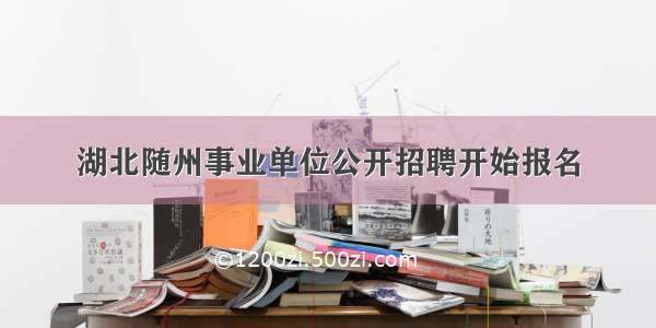 湖北随州事业单位公开招聘开始报名