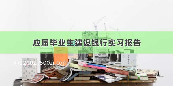 应届毕业生建设银行实习报告