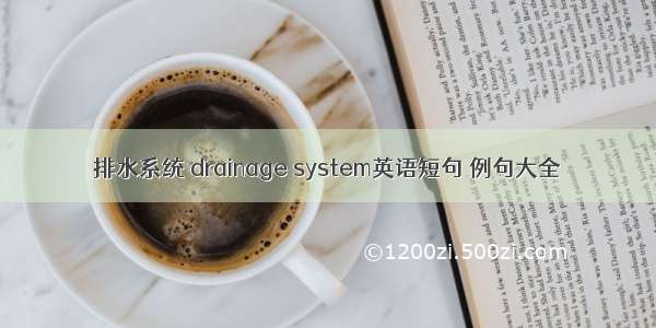 排水系统 drainage system英语短句 例句大全