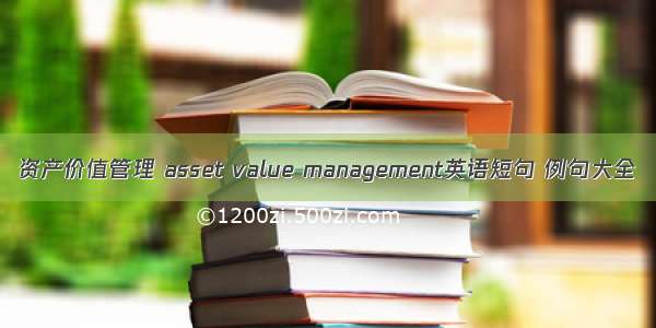 资产价值管理 asset value management英语短句 例句大全