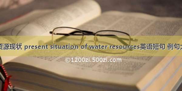 水资源现状 present situation of water resources英语短句 例句大全