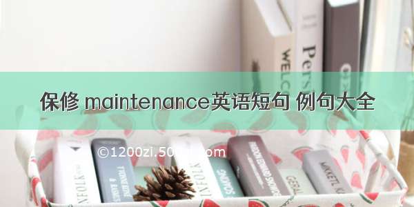 保修 maintenance英语短句 例句大全