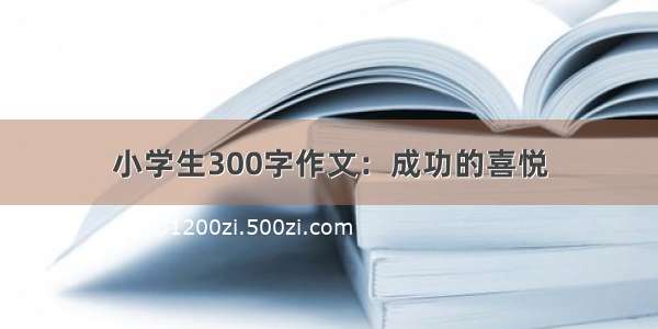 小学生300字作文：成功的喜悦