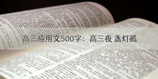 高三应用文500字：高三夜 盏灯孤