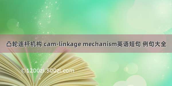 凸轮连杆机构 cam-linkage mechanism英语短句 例句大全