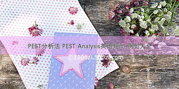 PEST分析法 PEST Analysis英语短句 例句大全