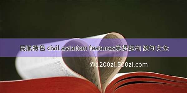 民航特色 civil aviation features英语短句 例句大全