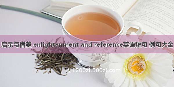 启示与借鉴 enlightenment and reference英语短句 例句大全