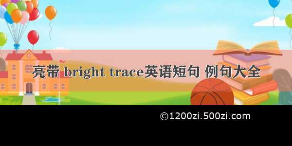 亮带 bright trace英语短句 例句大全