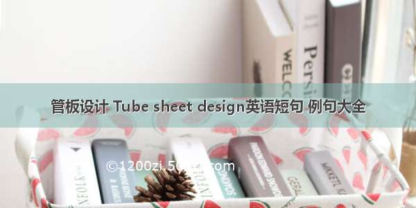 管板设计 Tube sheet design英语短句 例句大全