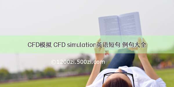 CFD模拟 CFD simulation英语短句 例句大全