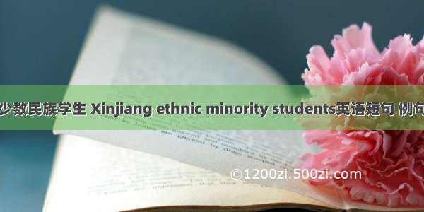 新疆少数民族学生 Xinjiang ethnic minority students英语短句 例句大全