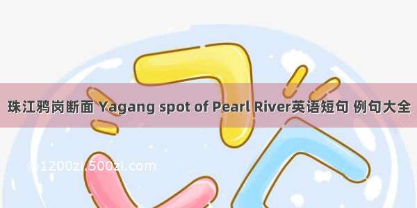 珠江鸦岗断面 Yagang spot of Pearl River英语短句 例句大全