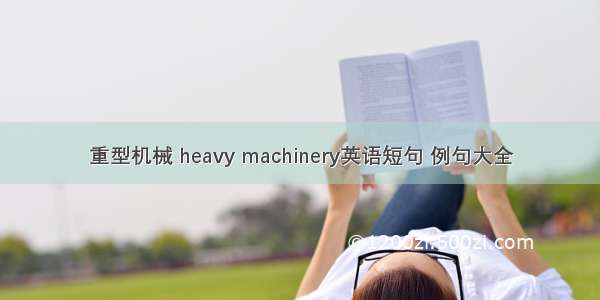 重型机械 heavy machinery英语短句 例句大全