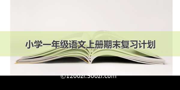 小学一年级语文上册期末复习计划