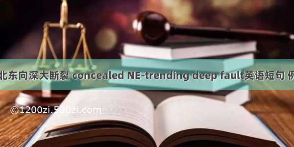 隐伏的北东向深大断裂 concealed NE-trending deep fault英语短句 例句大全